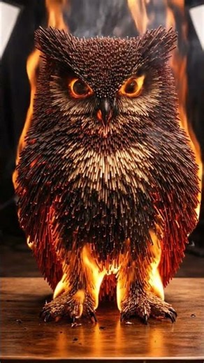 Made a Owl With Matchsticks...... and Burned It...... | Matchsticks Satisfying Art