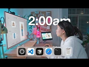 Coding All Nighter | desk tour + cozy devlog