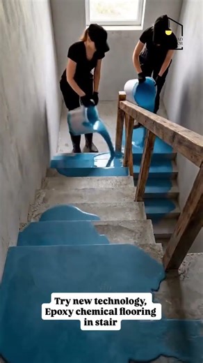 Stop installing stone tiles on your stairs later today and try approximate flooring #stair #epoxy ￼