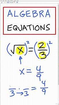 ALGEBRA EQUATIONS: Square Roots!
