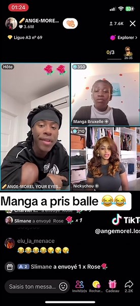 Manga, Ange Morel y Sus Primeras Insultos en Live