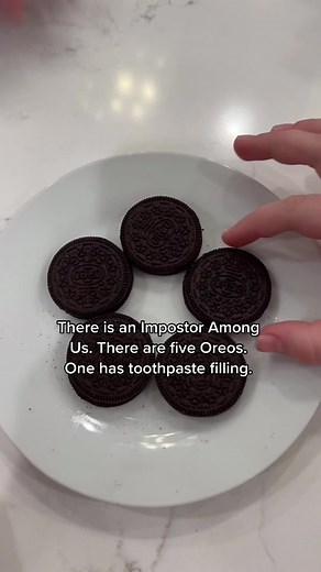 Who got the toothpaste Oreo?! #toothpasteoreo #impostoramongus #impostor #sotyfamily