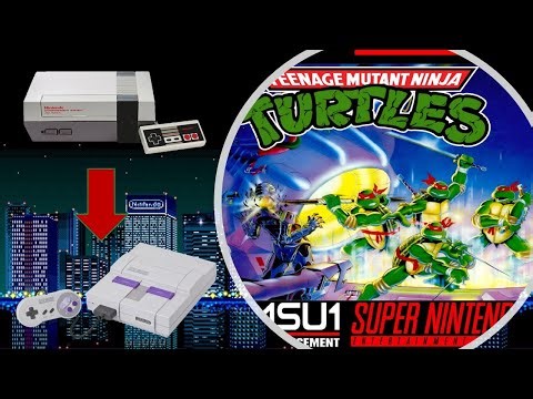 Teenage Mutant Ninja Turtles from NES ported to SNES - Graphics upscaled to 4K in bsnes HD.