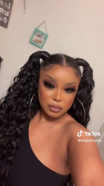 2 ponytails half up half down quick weave using @maydebeauty wet and curly hair 🫶🏽 #quickweave #quickweavetutorial #halfuphalfdown #halfuphairstyle #