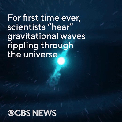 When black holes stretch and squeeze everything in their path, they create what scientists call the background music of the universe. And now, scientists have heard that music – the sounds of massive objects moving and colliding – for the first time. https://cbsn.ws/3Xx3EUv | CBS News