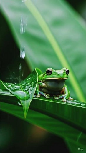 Relaxing Rain ASMR: The Tiny World of a Tree Frog #wildlife #treefrogs