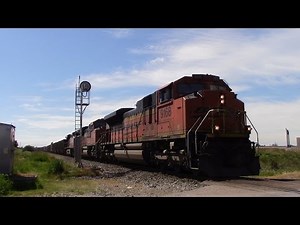 BNSF SD70ACe 9168 leads a Coal Train w/DPU at Delta, BC (June 3, 2016)