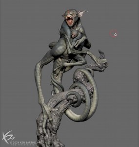 Still a work in progress. Sculpted and textured in ZBrush. Next step, rendering in Blender! | The Art of Ken Barthelmey