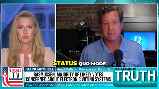 Rasmussen Poll: Americans Don’t Trust Voting Machines Mark Mitchell, head pollster at Rasmussen Reports, revealed on LindellTV that 64% of U.S. likely voters are concerned electronic voting systems could be manipulated remotely. That includes: - Nearly 80% of Republicans - A majority of Democrats - And most Independents Mitchell said Americans overwhelmingly believe machines make cheating easier and want paper ballots, audits, and voter ID to secure elections. He also warned Republicans that des