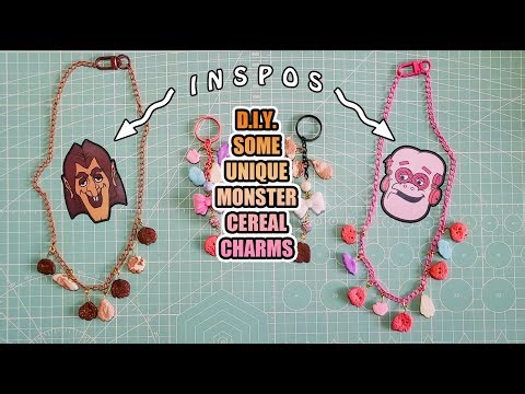 DIY "Count Chocula" & "Franken Berry" Monster Cereal Jewelry - Halloween Craft Idea