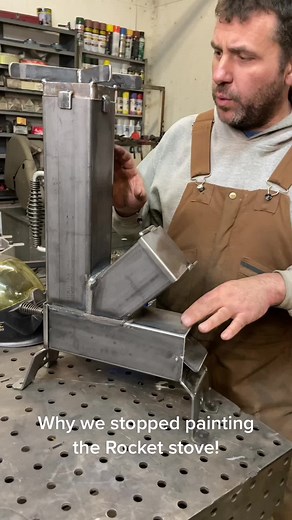 Hi-temp paint does not hold up. Trust me.#fabrication #smallbusiness #welding #wisconsin #rocketstove #tiktok #fyp #viral #workforyourself