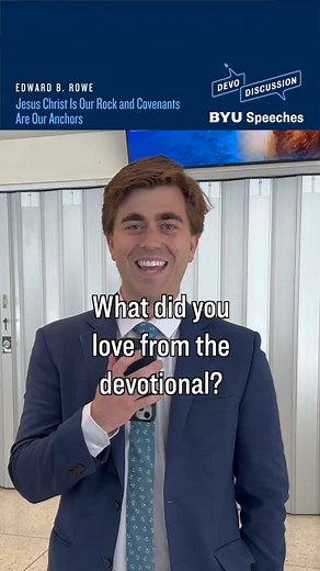 We loved hearing from Edward B. Rowe in the November 4, 2025, BYU Devotional. Watch to find out what people loved about this speech and then join the conversation in the comments! You can watch the full devotional and find more on our website. #devodiscussion #BYUspeeches #BYUDevo #therock #covenants | BYU Speeches