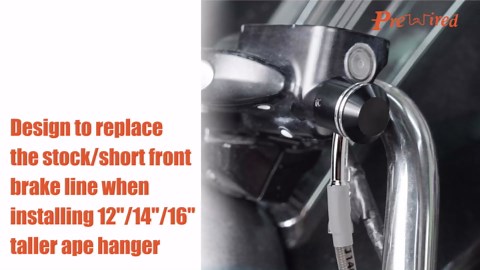 12" Handlebar Front Brake Line Kit Stainless Steel Braided Extention Cable for Harley 1997-2013 Street Glide/Road Glide/Road King/Electra Glide NO ABS Models, Chrome