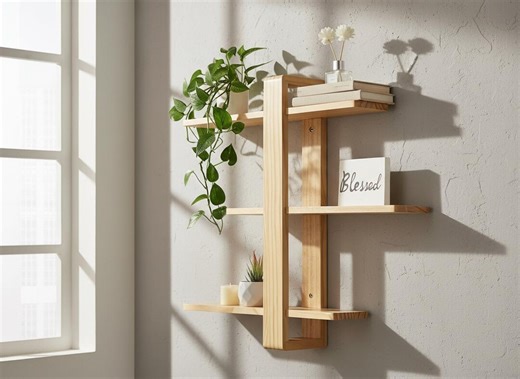 Modern Floating Wall Shelves, Set of 3 Adjustable Pine Wood, Wall Mounted Storage Unit for Living Room Bedroom, Bathroom Decor Display - Etsy