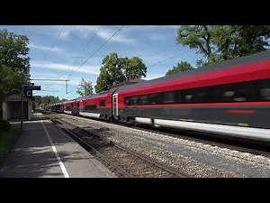 2024 - DE - ÖBB 1216 Taurus loco with a new ÖBB Railjet 2 set en route to Innsbruck Italy, in Aßling