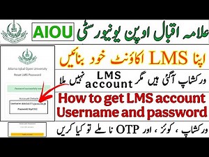 Aiou LMS Account Username and password khud banay | OTP Not Received | Workshop Schedule 2025