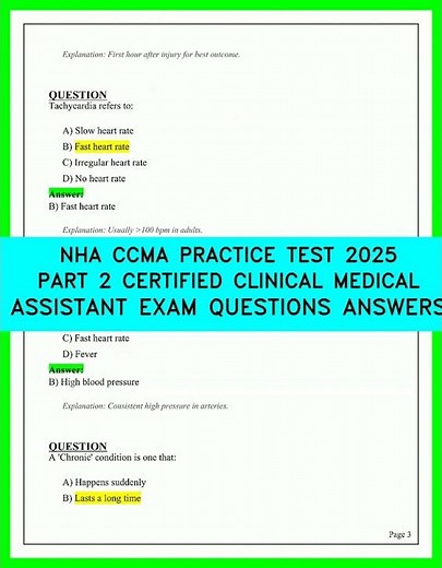 NHA CCMA Practice Test 2025 Part 2 | Certified Clinical Medical Assistant Exam Q&A