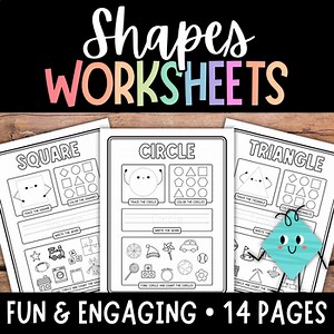 Shapes Worksheets, Shape Activity Pages, Shape Tracing Sheets, Math, Geometry