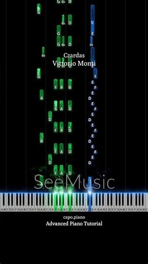 🔴 How to play Czardas - Vittario Monti (Advanced Piano Tutorial) #shorts