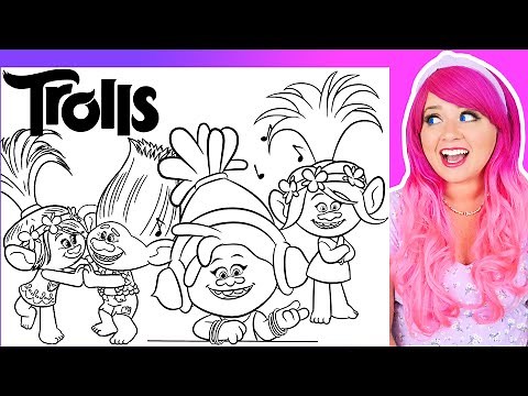 Coloring Trolls Poppy, Branch & DJ Suki Coloring Pages | Trolls Movie Coloring Videos
