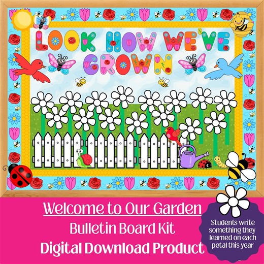 Spring Garden Bulletin Board Kit Digital Download | Student Growth Activity for Classroom Decor - Etsy