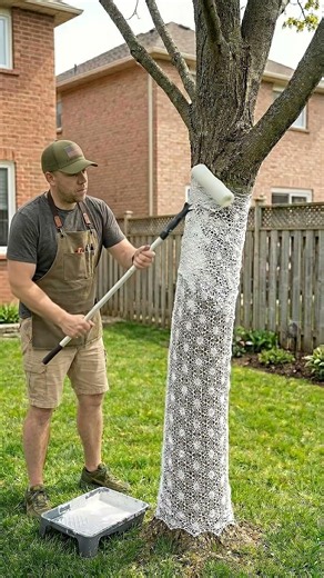 GENIUS Lace Tree Painting Hack! 🌳✨