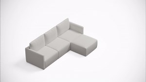 Beautiful Drew Modular Sectional Sofa with Ottoman by Drew Barrymore, Porcini Taupe