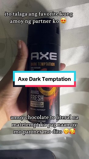 axe dark temptation dark chocolate scent 😍 #axe #axemen #axedarktemptation #darkchocolatescent #darkchocolate