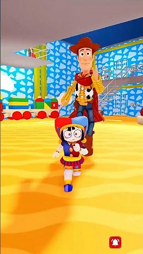 POMNI ESCAPES TOY STORY 5 WOODY PRISON RUN! 🤠😱 (Roblox Obby)