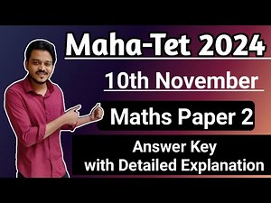 MAHATET PAPER 2 MATHS ANSWER KEY WITH EXPLANATION 2024 . TET EXAM 2024