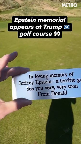 Epstein memorial plaque placed at Trump's Aberdeen golf course