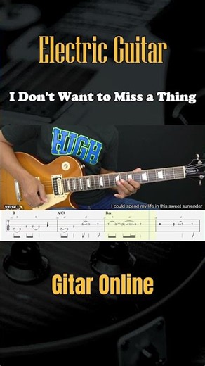 I Don't Want to Miss a Thing - Aerosmith - Guitar Instrumental Cover + Tab #guitarlessons