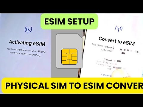 How to convert physical SIM to eSIM" eSIM setup tutorial". "Switch physical SIM to eSIM on iPhone.