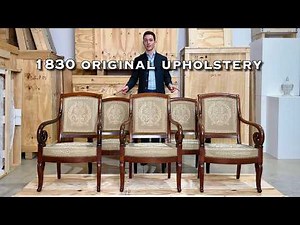 Royal Historic Fabric on French Antique Armchairs (Louis Philippe Period Decorative Arts)