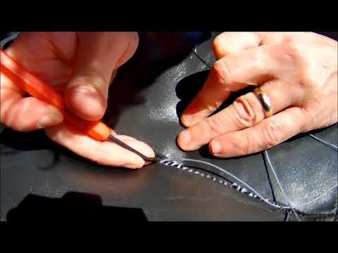 Repairing ripped car seat seam
