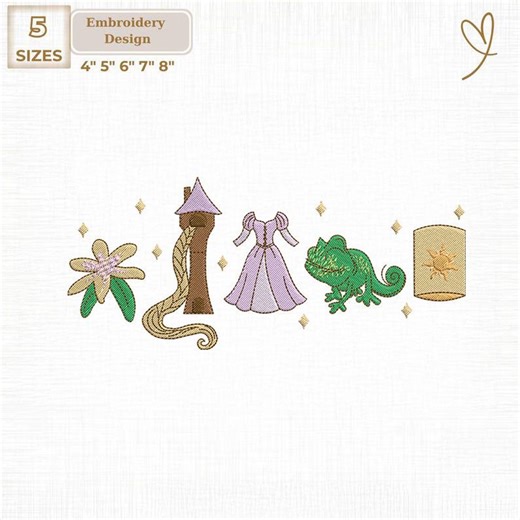 Disney Tangled Princess Embroidery File, Magic Kingdom Digital (instant Download) - Etsy