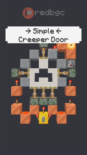 redbgc | Minecraft Redstone on Instagram: "Easiest 3x3 Creeper Door in #Minecraft! Download our builds on: Patreon.com/redbgc Resource Pack: RedRefinedRs #redstone #minecraftmemes"
