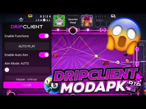 โปรเกมสนุ๊ก8 Ball Pool Mod Menu 2025 เล่นออโต้ (Autoplay & draw prediction) Drip client apk ล่าสุด