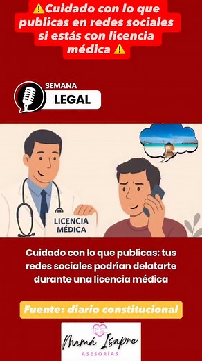 3.6K views · 48 reactions | Explicación respecto a la circular 3890 del 5 de noviembre de la superintendencia de seguridad social (SUSESO) que ACTUALIZA INSTRUCCIONES SOBRE VERIFICACIÓN DEL CUMPLIMIENTO DEL REPOSO Y REALIZACIÓN DE TRABAJOS DURANTE EL USO DE LICENCIA MÉDICA. Que te parece??? Te leo Fuente y reel de diario constitucional | Mamá isapre | Facebook