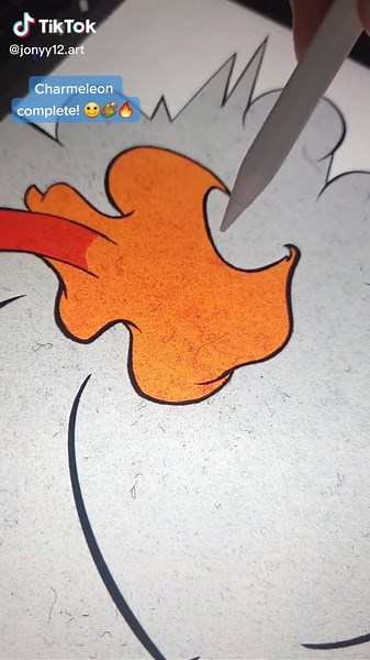 Charmeleon is completed! 🔥🎨😬 #artwork #pokemon #pokemonart #animeart #animelover