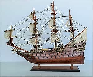 Wasa Wooden Boat Model 20” Handmade Vasa Wood War Ship Historical Home Living Room Office Nautical Marine Decoration Décor Display WASA-40CM