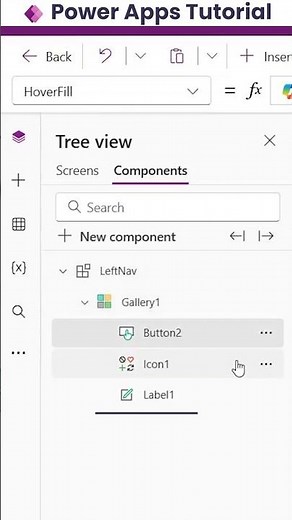 How to Create Left Navigation Menu Component in PowerApps?