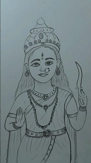 mata durga rani easy drawing/navratri special durga ji drawing