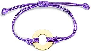 ABBECIAO 5Pack Metal Stamping Kit Brass Washer Bracelet Blanks 14ga. for Handmade Personalized Name Cuff Bracelets Jewelry Making(Purple)