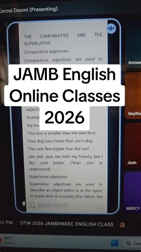 JAMB English Online Classes 2026 #jamb #jamb2026 #jambenglish #dtwtutorials
