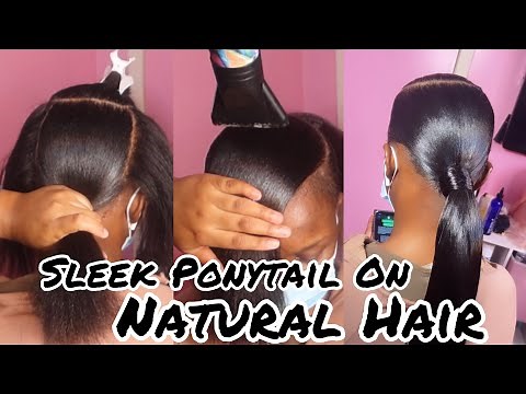 HOW TO DO A SLEEK SIDE SWOOP PONYTAIL ON NATURAL HAIR USING PACK HAIR