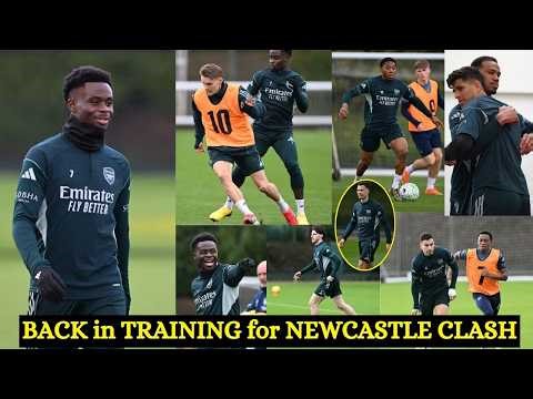 BACK IN TRAINING: Saka, Timber, Rice, Calafiori in Training as Arsenal Resume Training for Newcastle