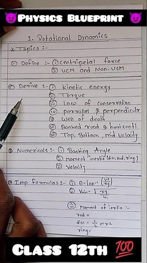 Class 12 Physics Rotational Dynamics 🌀 Blueprint | Paper Yahin Se Aayega 💯
