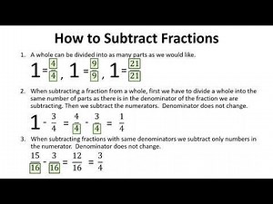 How to subtract fractions step by step