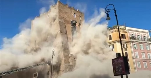 Partial collapse of a tower near the Colosseum in the heart of Rome - At least three injured, see video - ProtoThema English
